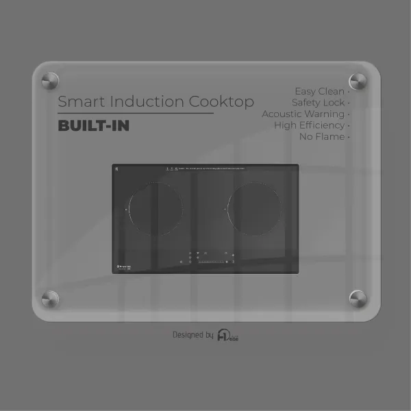 Cooktop 2 Burner with 9 Cooking Levels and Precise Temperature Control Each