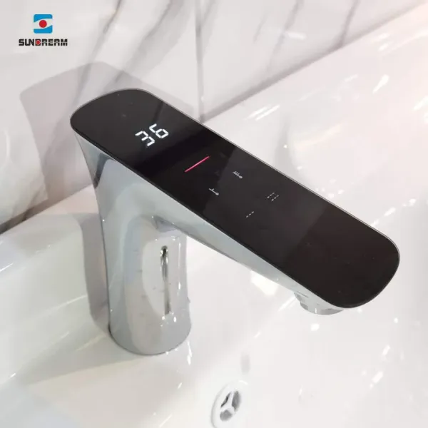 SUNDREAM Bathroom Luxury High Technology Automatic Sense Digital Basin Faucet Temperature Brass Smart Faucet Taps