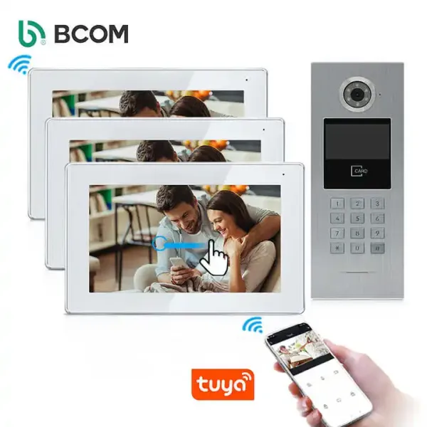 IP Multi Video Doorbell Intercom System Doorbell 7 Inch Color Video Door Phone For Families