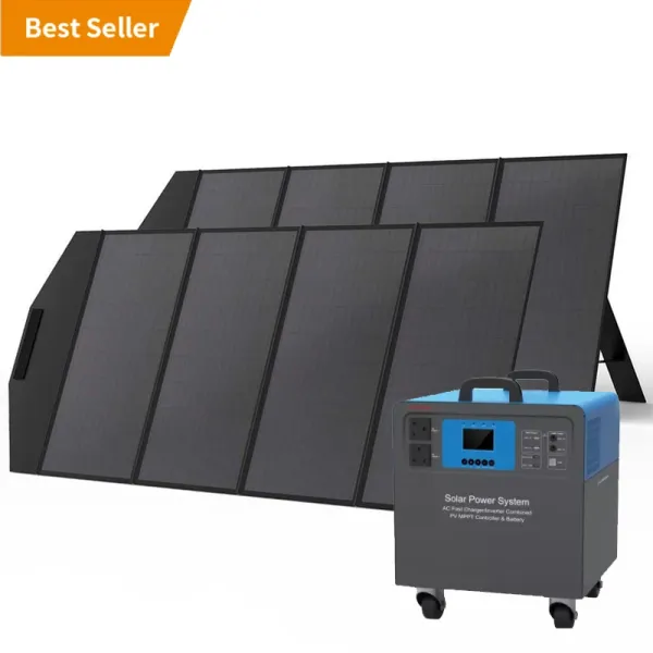 1kw 2000Watt Portable Foldable Solar Panel, Lithium Batteries Power Station Generator Solar Energy System for Home Outdoor