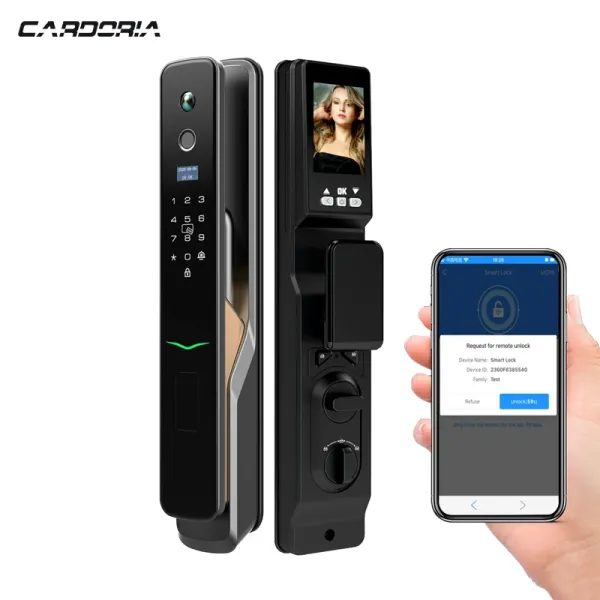 Automatic camera video lock with cat's eye monitoring smart lock household anti-theft doorbell