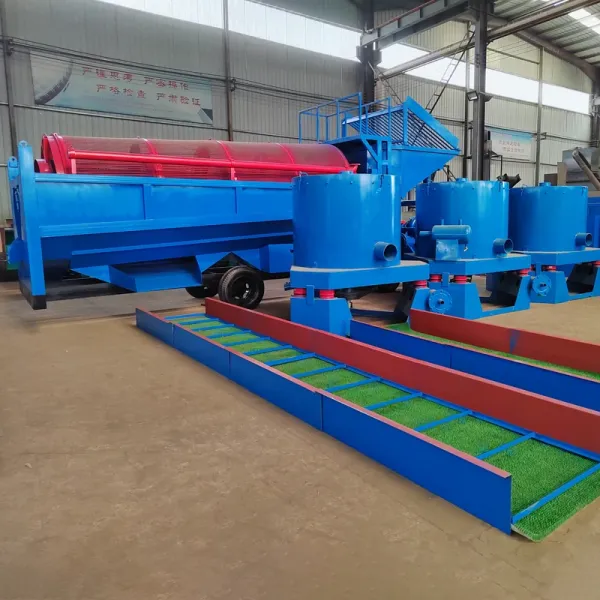 Large Capacity Alluvial Gold Mining Equipment Rotary Trommel Screen Gold Washing Plant