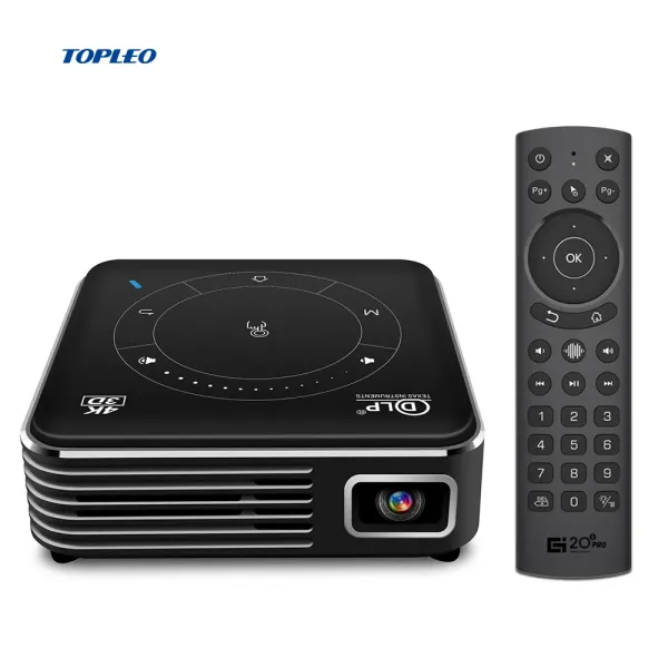 Topleo smart android 3d projector with 2.4G BT remote control mini pocket portable dlp 4k mini projector