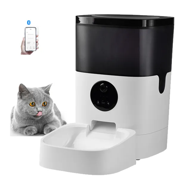 4L Remote Visibility Feeder Timing Automatic For Cats Dogs WiFi Intelligent Pets Smart Food Dispenser With Camera Voice Recorder