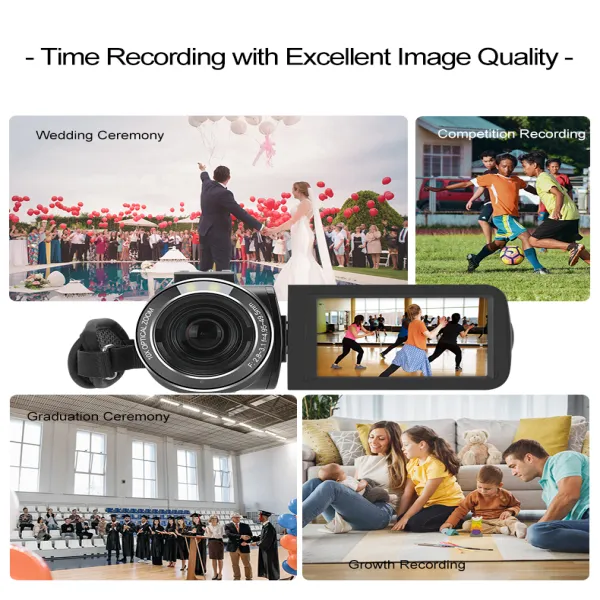 ORDRO Z82Plus 2.7K 30fps Face Detection Vlog Camera 120x Digital Zoom Professional Handheld Camcorder for Youtube Vlogging