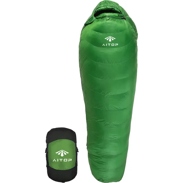 Outdoor Camping Water Resistant Alpine Down Sleeping Bag For Winter