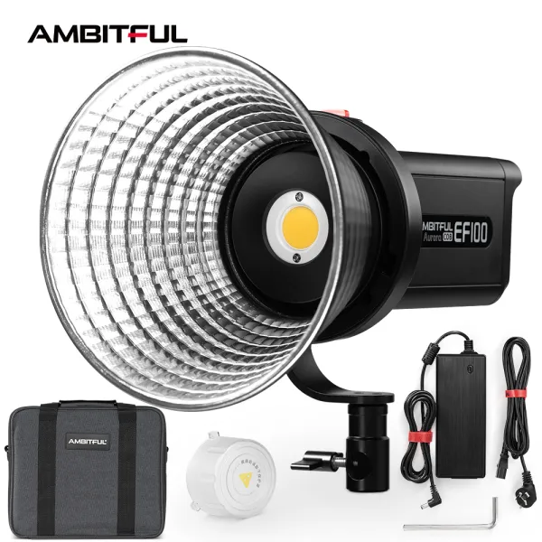 AMBITFUL EF100 studio Video light 100Ws Bowens mount photography lighting  with storage bag for TikTok YouTube live