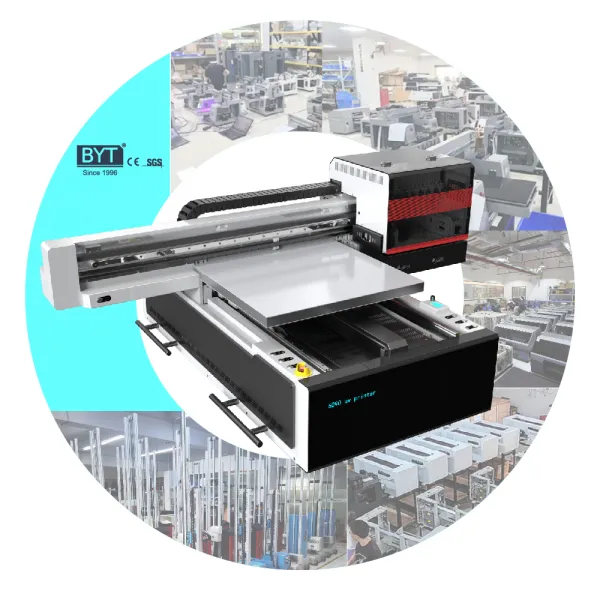 BYTCNC New Popular smart printing machine  with industrial print head flatbed digital BUV-6090 UV printer