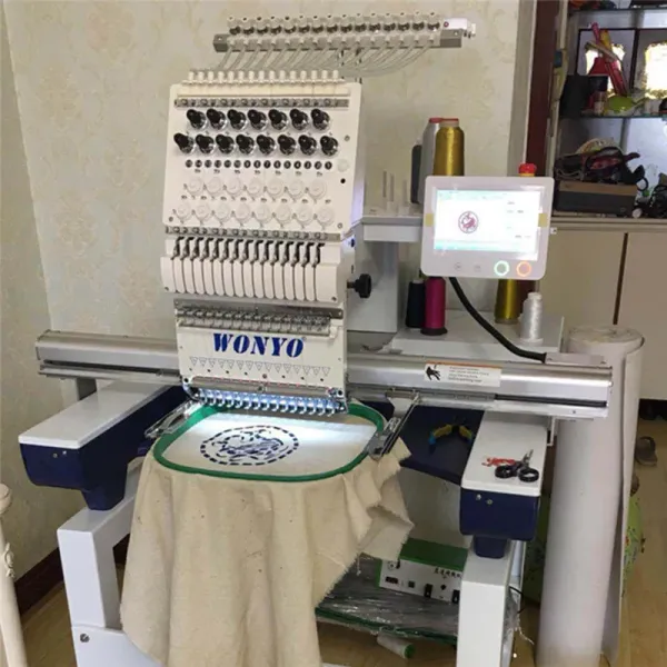Automatic Single Head 15 Needle Computerized Towel 3D Cap Embroidery Machine  500-800 mm