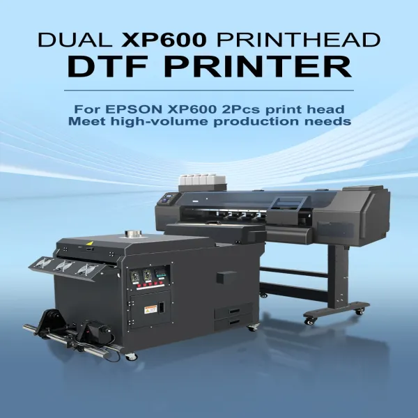 Fully automatic Printer bundle  24" inkjet printers dtf 60cm 2 heads dtf printer for heat transfer pet film t-shirt printing