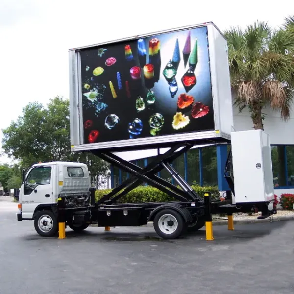 Outdoor p10 mobile advertising led screen vehicle van trailer mounted truck led display