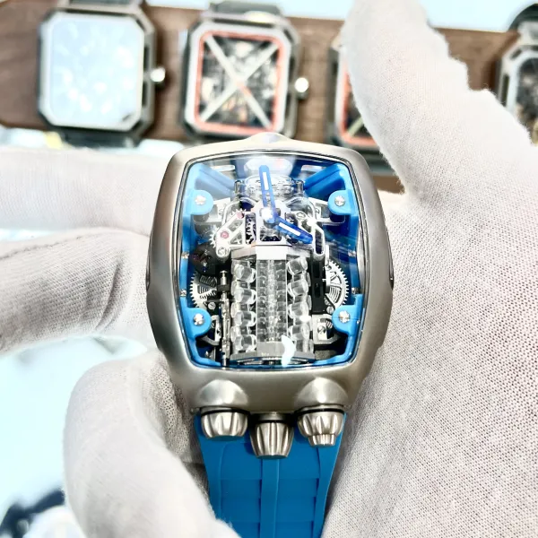Genuine Self-winding Watch Men's Mechanical oem Luxury  Strap Skeleton Watch Automatic Movement Mechanical Wrist Watches