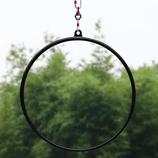 Aerial Black Hoop  for Yoga Exercises Fitness Aerial Lyra Hoops include Accessories