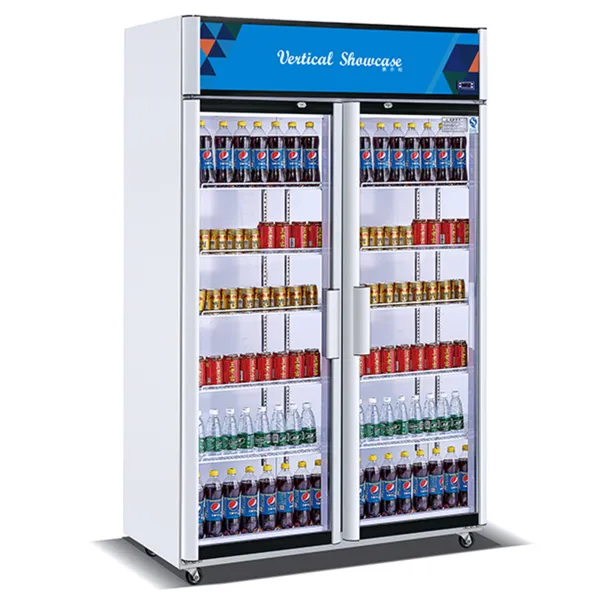 Display Refrigerator With Wheels Steel Stainless Beverage Cooler