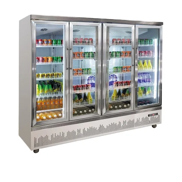 Commercial 4 glass door refrigerator glass showcase display cabinet cold drink refrigerator