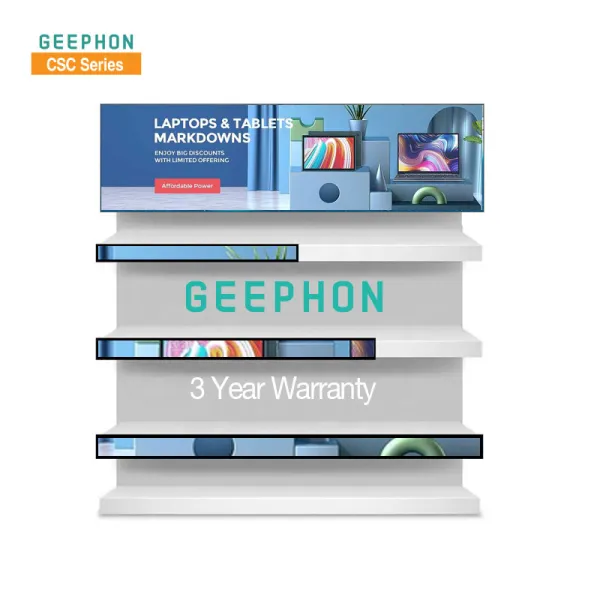Geephon 23 29 35 37 inch Digital Signage Shelf Edge screen advertising monitor Android OpenAPI SDK Cloud System Stretched bar Lc