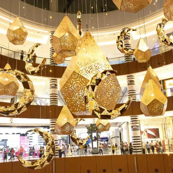 Huge Custom commercial shopping mall atrium  decoration Luxury Royal Egyptian Style Crystal Chandelier Pendant Light