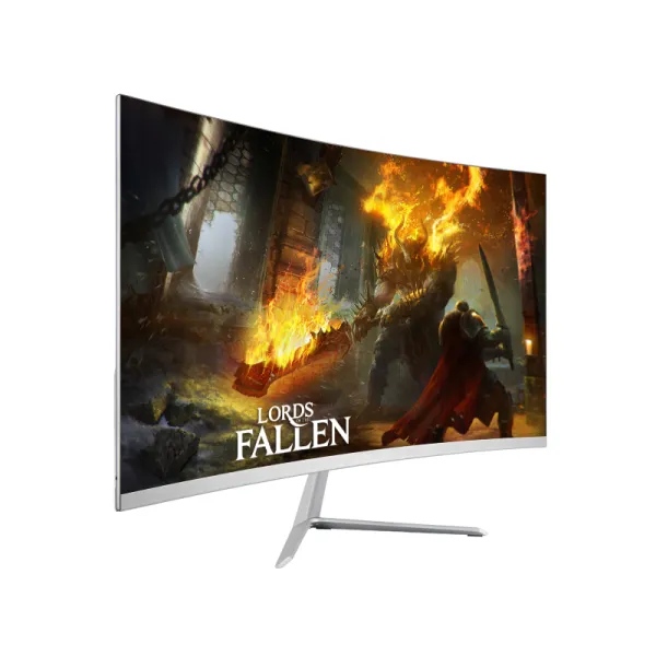 White color 24 inch 1080p curved design 75hz gaming monitor with High-definition multimedia interface