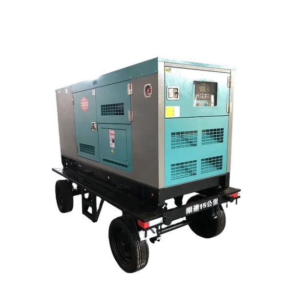 With ATS Water Cooled Trailer Diesel Generator 20kw 50kw 80kw with Rainproof Canopy