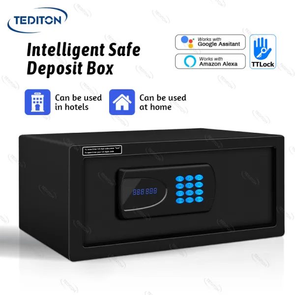 Tediton TTLock app Office Automatic Digital Security Fireproof Smart Safe Box for Hotel Home