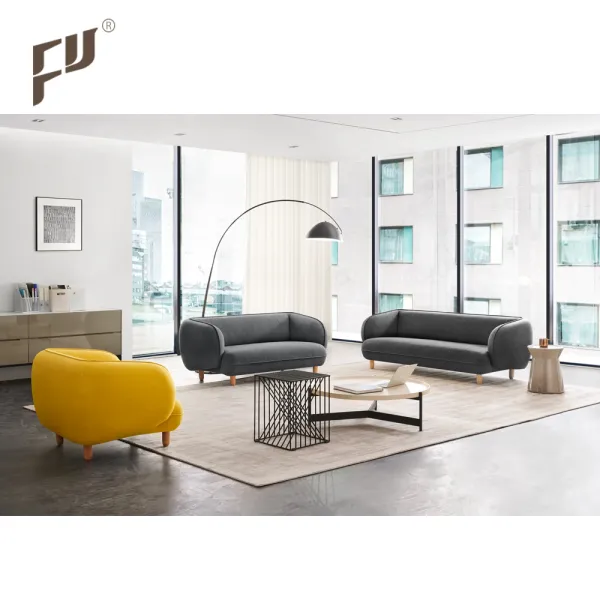 Quality Guaranteed Furicco Office Sofa 1+2+3 Low Price Moden Nordic Beige Velvet Fabric Sofa