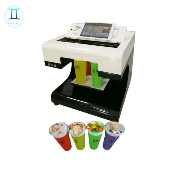 4 Cups Digital Edible Ink 3D Food Coffee Printer /Latte Art Cappuccino Foam Coffee Printing Machine with tablet
