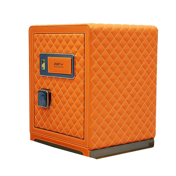 Security Safe Home Anti-Theft Box Small Safe Box Fingerprint Password Single Door Safe Office Leather Money Safe