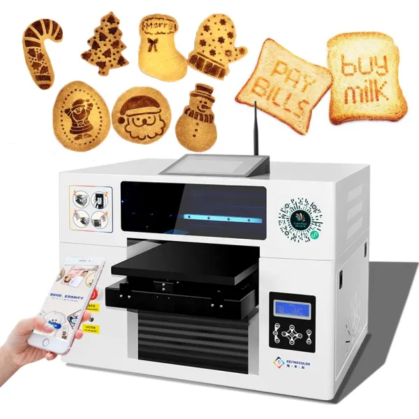 Edible Cake Printer A3 Inkjet Small Food Printer L1800/ XP600 Mobile Wifi Macarons Printing Machine With H5 Technology