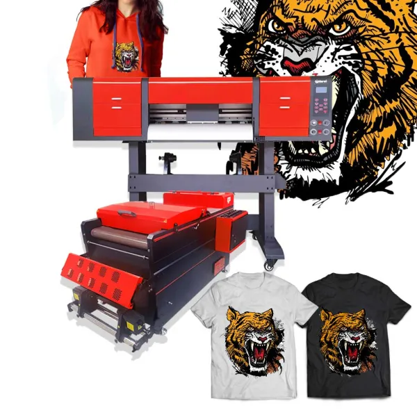 Digital Inkjet Printer Supply White Ink Direct To Film Printer Dtf Pet Film Printing Machine For Tshirt Clothes Printing