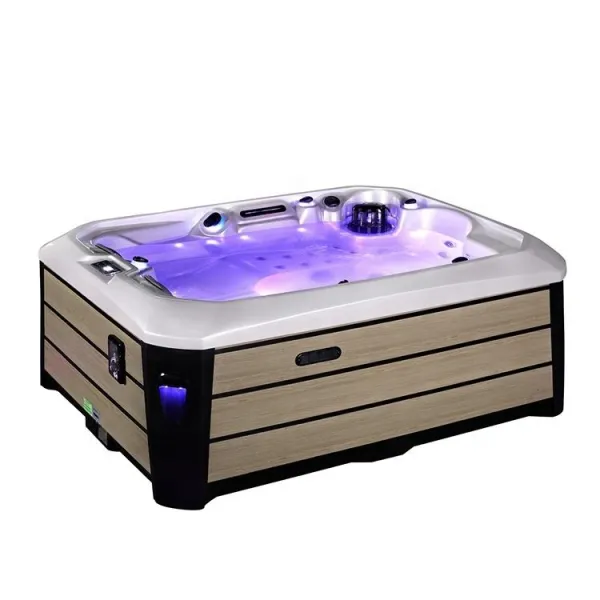 Sunrans Luxury High Quality Acrylic Massage Bathtub Whirlpool Air Jet Bubble Hydro Hottub 3 Person Out Door Hot Tubs And Spas