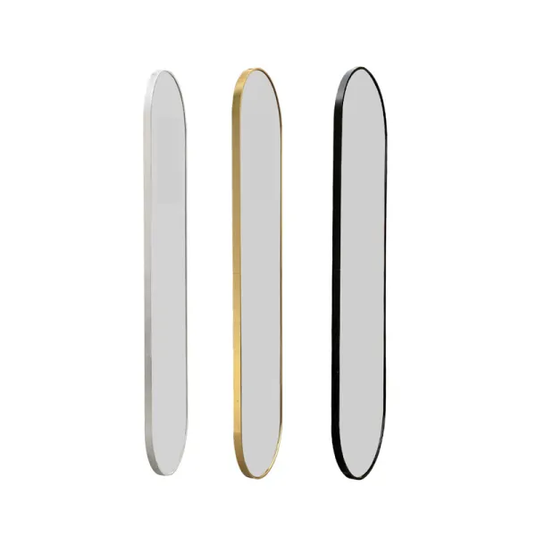 Modern Full Length Wall Mirror Aluminum alloy / Stainless steel Frame Round Gold Full Body Mirror Wall for Clothing Shop