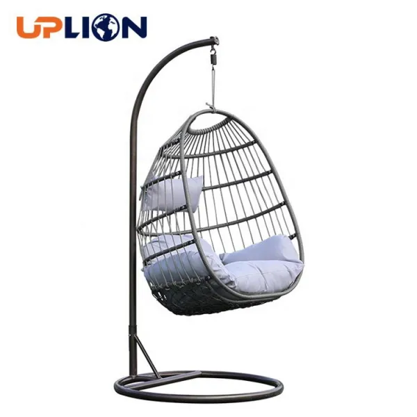 Egg Chair Aluminum Frame And Cushion Indoor Outdoor Bedroom Patio Foldable Camping Hammock Swing Chair