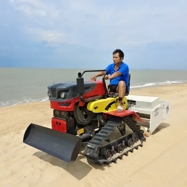 Tractor drive beach cleaner, beach cleaning machine, beach sweeper by tractor clean dry or wet sand