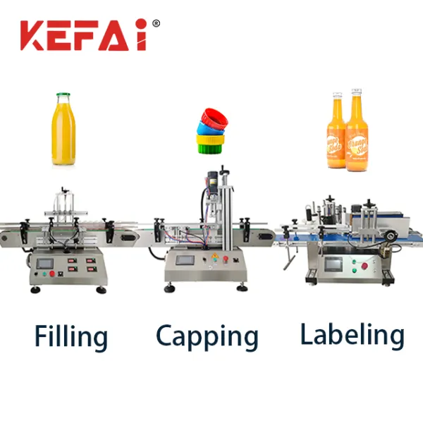 KEFAI Automatic Desktop Small Volume Liquid Filling Machine Capping Machine Labeling Machine Whole Filling Line