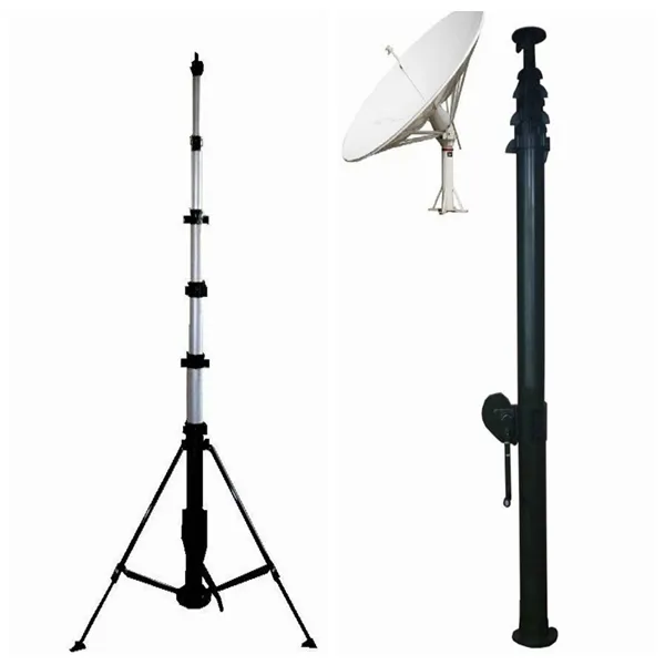 10m to 30 meter aluminum telescopic tv wifi and VHF antenna mast pole with tripod for telecommunications