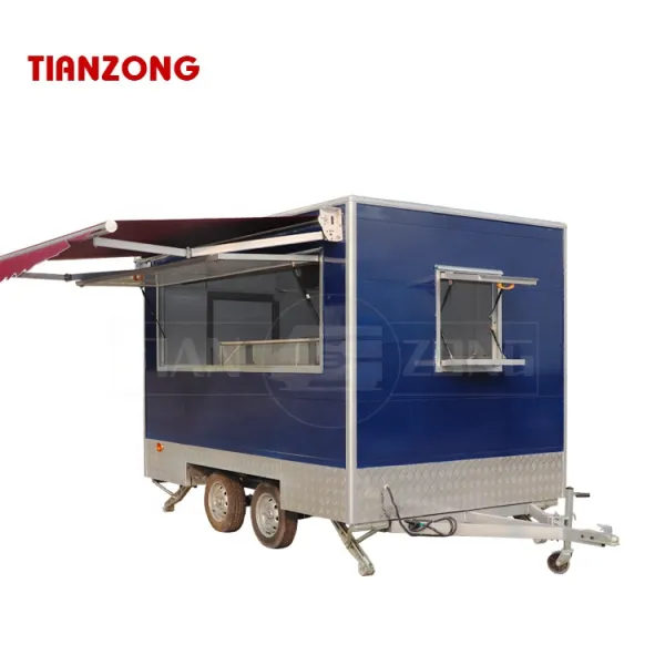 TIANZONG T3 towable pizza trailer mobile street food truck for sale unique design fast food cart
