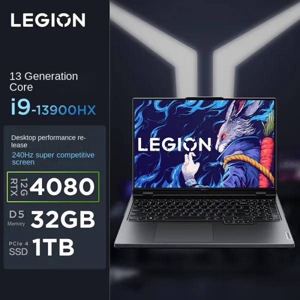 New Lenovo Legion Y9000P 2023 E-sports Gaming Laptop 13th Intel i9-13900HX 2.5K 240Hz RTX4080 16inch Game Notebook