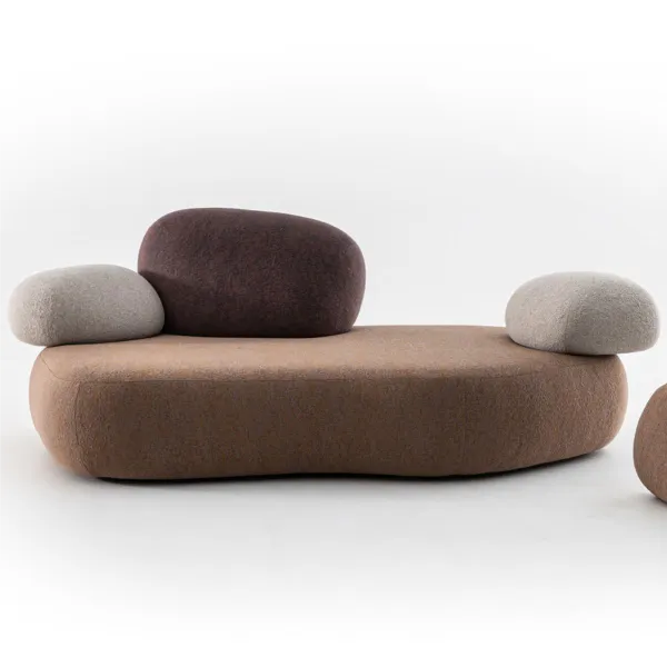 Italian luxury modern style living room furniture solid wood frame fabric upholstery sofa