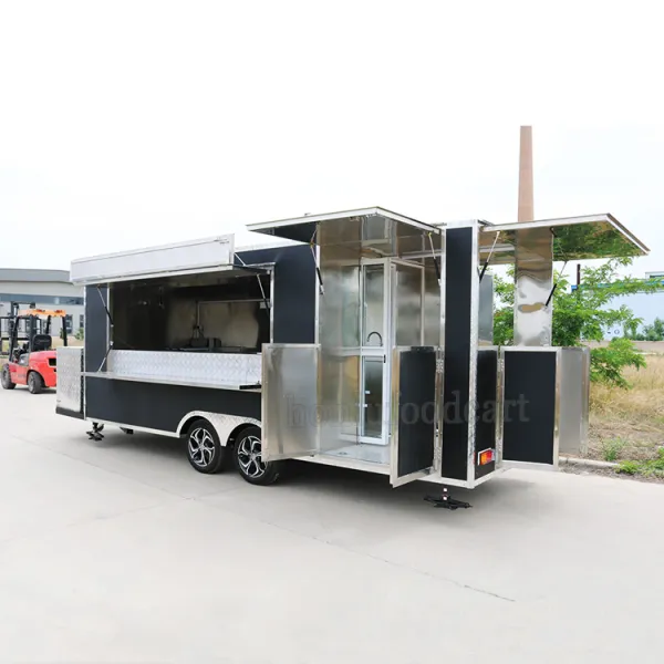 United State Food Truck With Full Kitchen Concession Bbq Food Trailer With Porch Fully Equipped Food Truck Porch