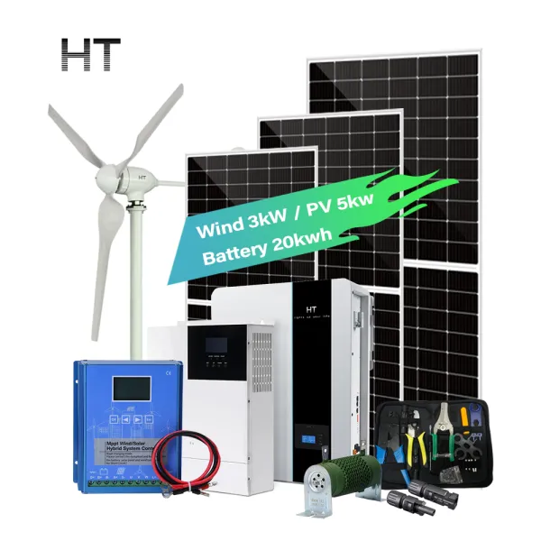 HT 3KW Wind Turbine and Solar Hybrid Energy 5kw Permanent Magnet Generator Power Hybrid Charge Controller 48V Systems