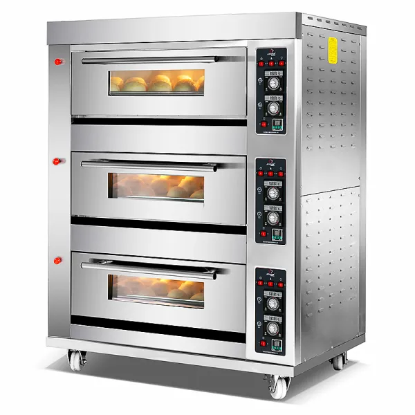 3 Deck 6 Trays Commercial Kitchen Gas Oven Bakery Machine Equipment Baking Oven Bread Cake Deck Oven