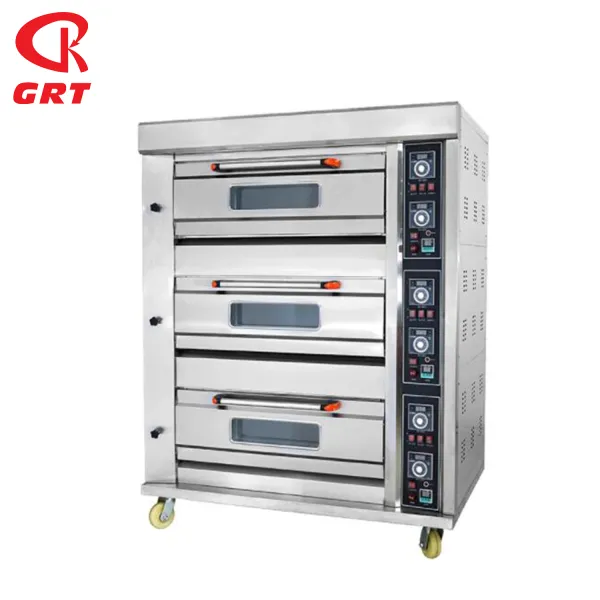 GRT-60D Electric Heavy Duty Bakery Bread Deck Oven 3 Deck 6 Trays  Pizza Oven