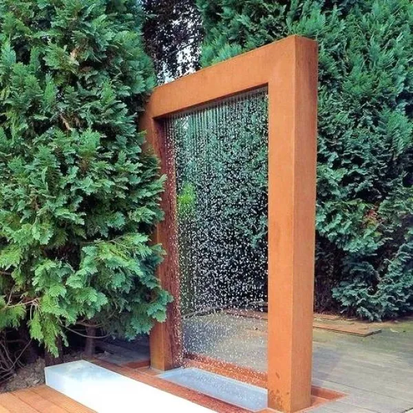 Customized Garden Water Fountain Garden Ornaments Water Fall Design Outdoor Corten Steel Water Feature