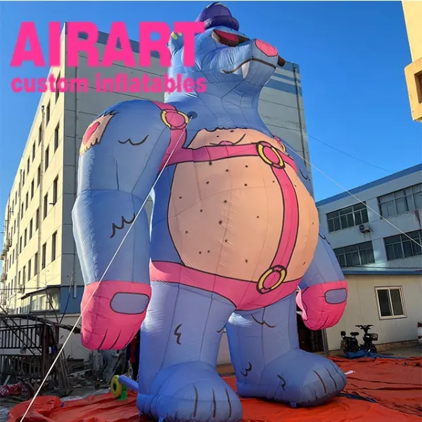 Carnival Circus  Inflatable Bear Balloon,Cartoon Blue Bear Cartoon Character
