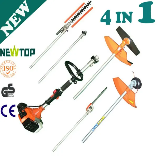 4 in 1 Multifunction Brush Cutter Long Reach Pole Saw Hedge Trimmer Tiller For Garden Tools
