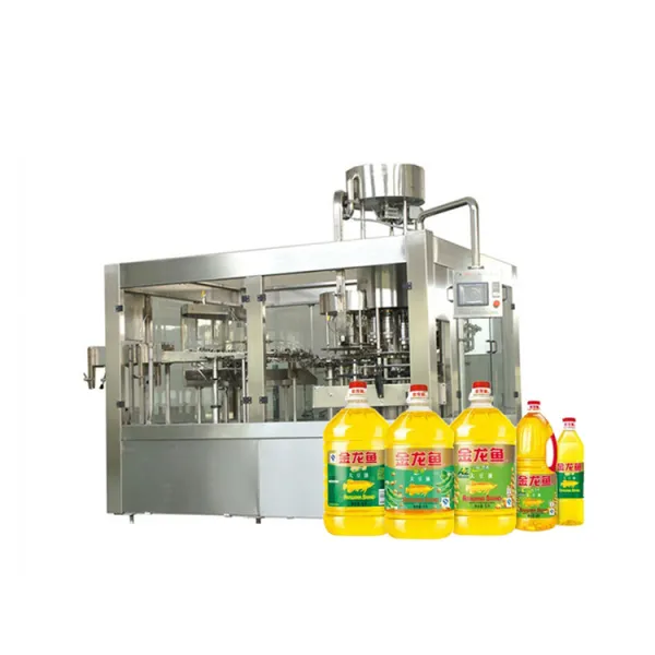 Automatic Liquid Edible Cooking  Olive  Sunflower Oil Filling Capping And Sealing Machine Plant