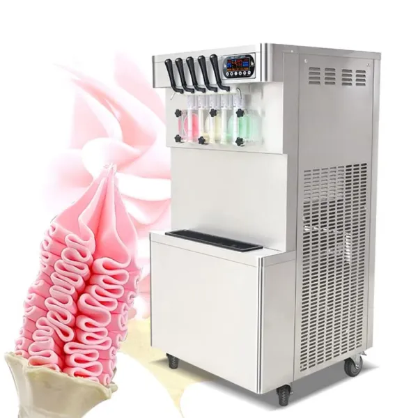 Automatic 5 Mixed Flavours Commercial Soft Serve Ice Cream Machine