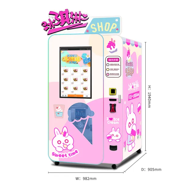 15S Rapid Dispensing 100 Cups Soft Ice Cream Vending Machine Automatic Ice Cream Vending Machine