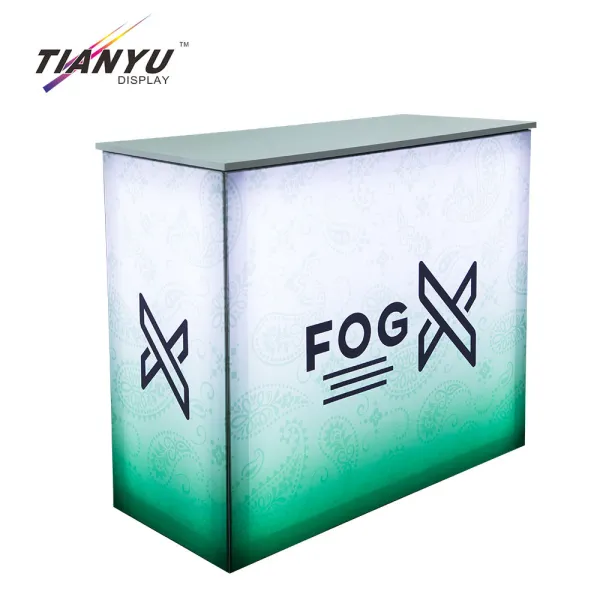 Tianyu Aluminum Frame Luminous Exhibition Booth Portable Table Glowing Rectangle Led Exhibition Desk For Trade Show Advertising
