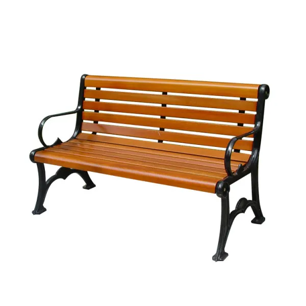 Outdoor simple wood two seater bench seat public park wooden slats seating bench